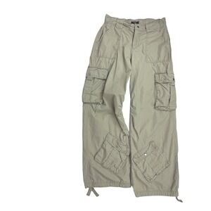 Social Tourist Cargo Pants Womens Low Rise Khaki Casual Drawstring Utility‎ S